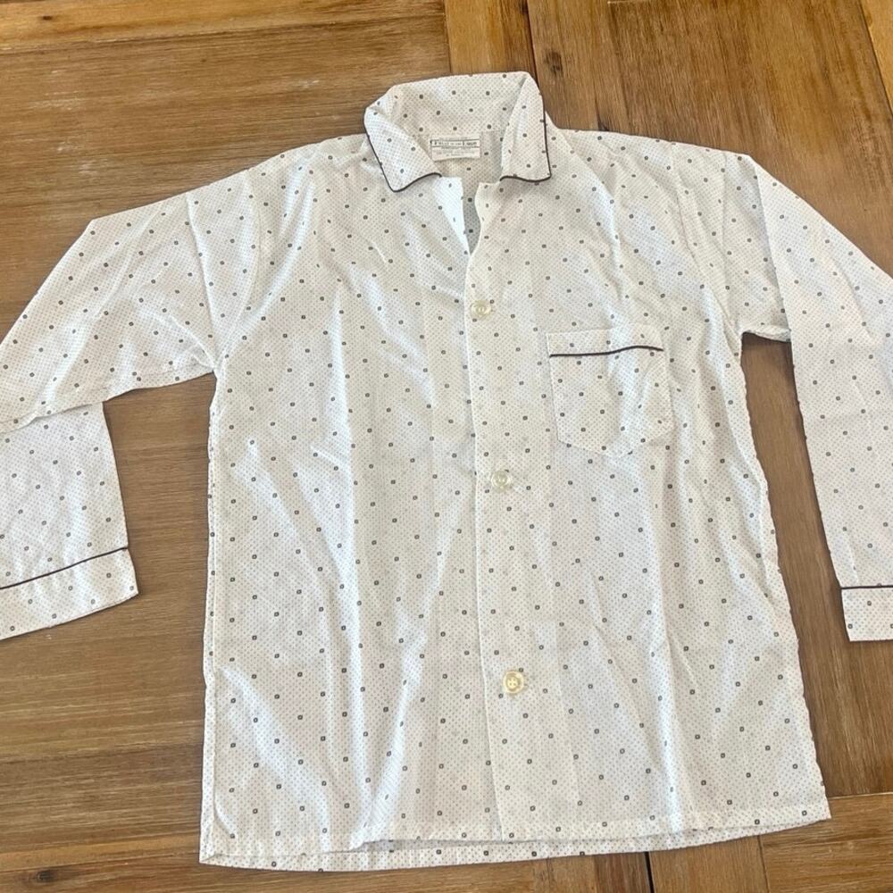 Vintage Fruit of the Loom Mens Small Pajama Shirt 70s 80s Sleepwear Geometric